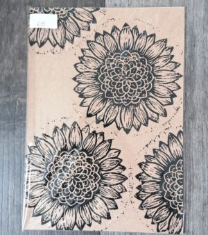 A4 Lino Print - Sunflowers (On Kraft Paper)