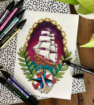 A4 Print - Ship & Anchor