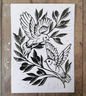 A5 Lino Print - Birds