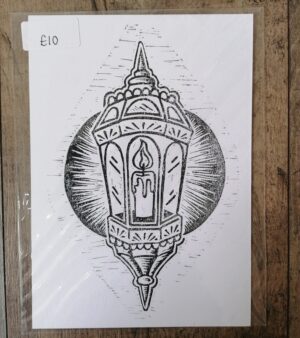 A5 Lino Print - Lantern