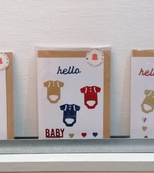 Original A6 Greeting card - "Hello Baby" Made from Recycled Coffee Capsules (Various Designs ABB119)