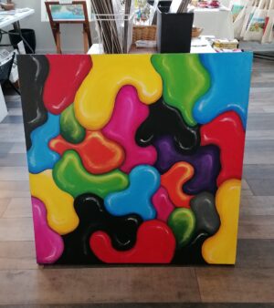 Original Abstract Acrylic Painting on Canvas - "Merge" (1m x 1m)