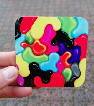 Abstract Art Coaster - Merge (Neon)