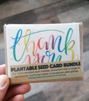 A7 Plantable Greeting Card Pack of 4 - Thank You (Rainbow Writing)