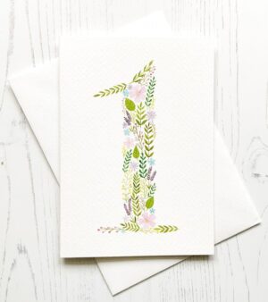 A6 Floral 1st Birthday Card (#1)