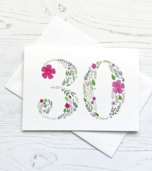 A6 Floral 30th Birthday Card (#30)