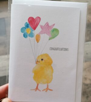 A6 Greeting Card - Congratulations (Chick w/Balloons)