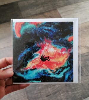 Original Square Greeting Card - Falling Astronaut