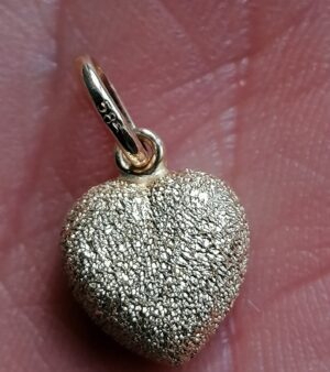 14K Gold Solid Heart Charm