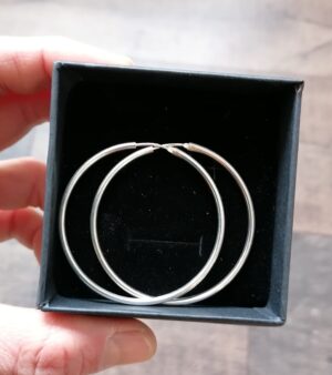 Large Sterling Silver Hoop Earrings