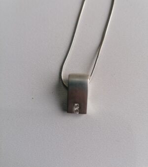 Sterling Silver Necklace with 2x Crystals