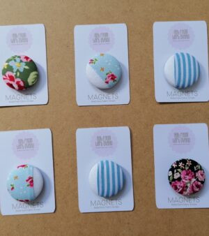 Round Fabric Fridge Magnet (Various Designs)