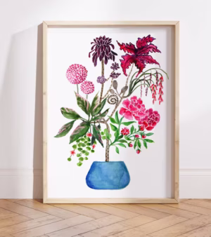 A3 Giclee Print - Angel's Fishing Rods Floral Print AFAP23