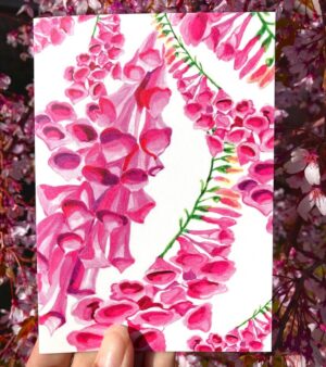 A6 Greeting Card - Foxgloves WCFG24