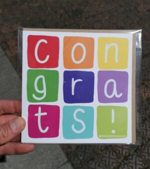 Square Greeting Card - Congrats (Colourful Squares)