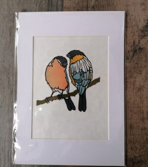 A4 Mounted Lino Print -  Chaffinch