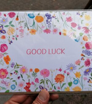 A5 Oval Floral Good Luck Card (SPDGC116A5)
