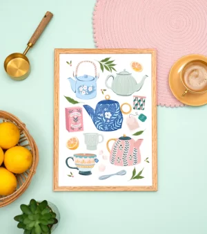Original Unframed A4 Print - Time For A Tea Party