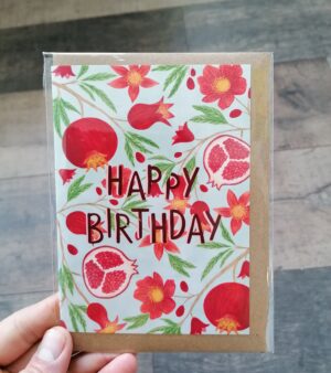 A6 Greeting Card -  Happy Birthday Pomegranate (SPDGC118)
