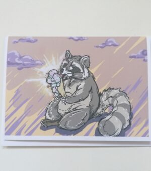 5" x 7" Greeting Card - Raccoon Ice Cream
