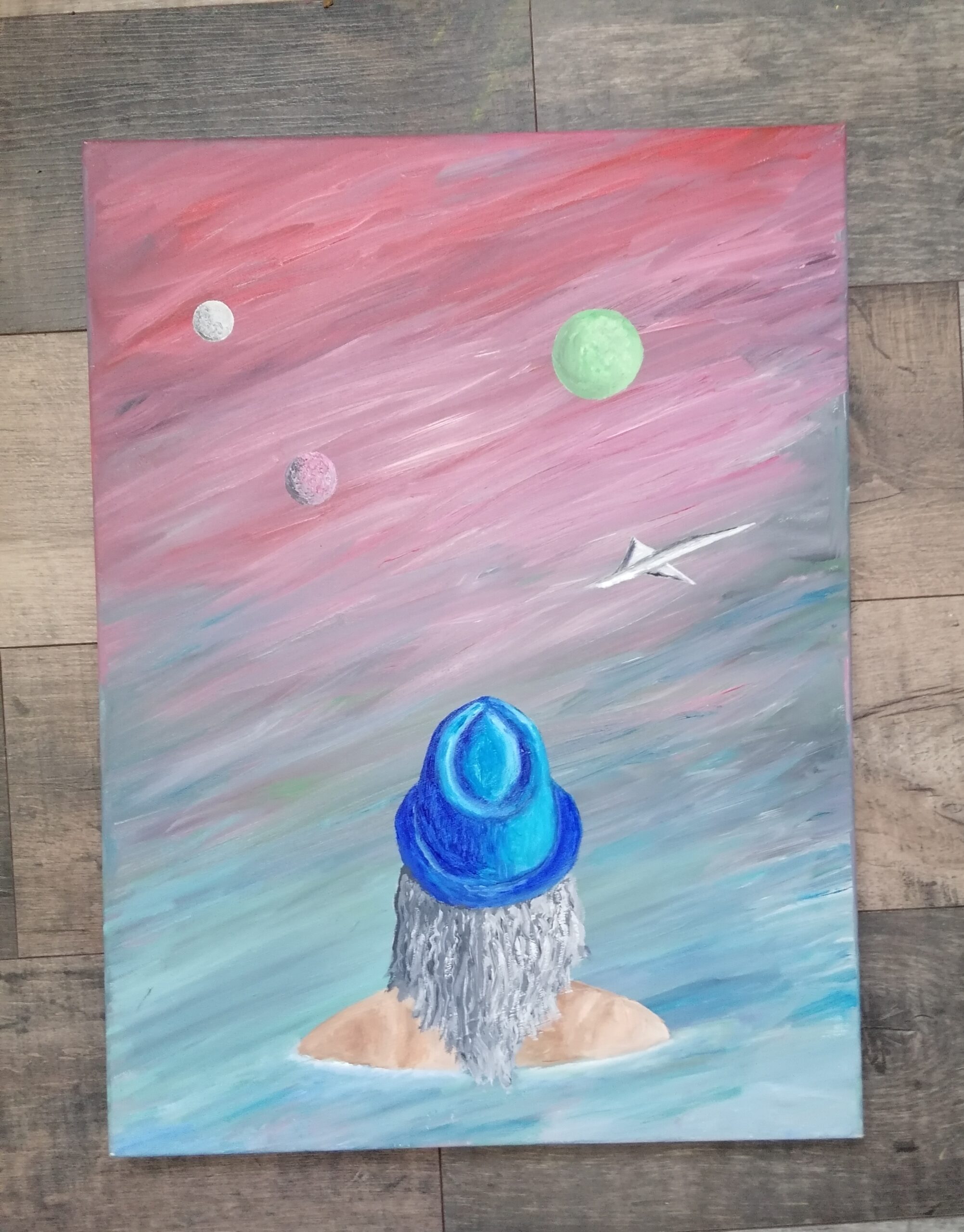 Original Oil painting On Canvas - Distant Worlds - By Artist Paul Saville