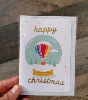 A6 Xmas Greeting Card - Happy Christmas Snow Globe - (ABB129)