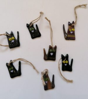 Handmade Glass Decorations - Cat (Various Sizes and Designs)