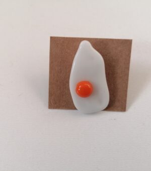 Glass Brooch - Fried Egg