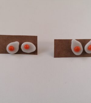 Glass Stud Earrings - Fried Eggs