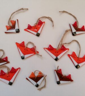 Handmade Glass Decorations - Fox (Various Sizes and Designs)
