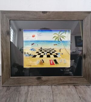 Framed And Mounted Limited Edition Giclée Print - War is Over (Wood Effect Brown Frame 43cm x 35.5cm)