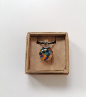 Handmade Glass Pendant (Blue, Orange Yellow Colours)