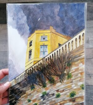 Original Watercolour Painting on Paper - Yellow Castle #2