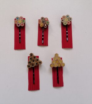 Pencil Hair Slide Made From Recycled Colour Pencils (Pencil Flower & Triangle Designs)