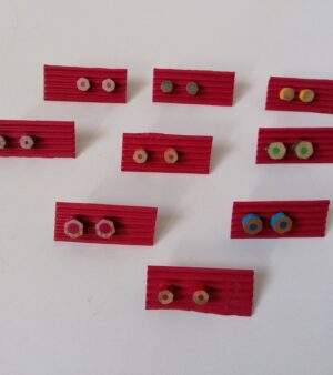 Stud Earrings Made With Recycled Colour Pencils (Various Colours)