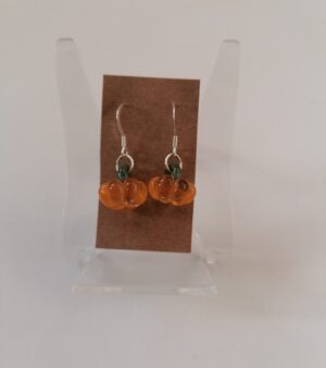 Dangly Glass Earrings - Pumpkins