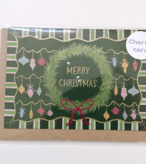 A6 Xmas Card - Merry Christmas Wreath Charity Card (SPDGC125)