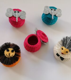 Handmade Colourful Mini Animal Basket (Various Designs)