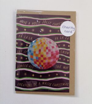 A6 Xmas Card - Disco Ball Charity Card (SPDGC126)