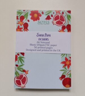 A6 Notepad - Pomegranate Design (SPDNP001)