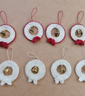 Handmade Mini Christmas Wreath (Made From Natural Sisal Leaf Fibre)