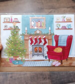 A6 Xmas Greeting Card - Cosy Festive Room (#CH12)