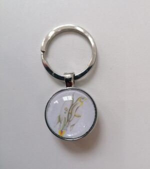 Double Sided Glass Cabochon Keyring - Dream Big (Flying Penguin)