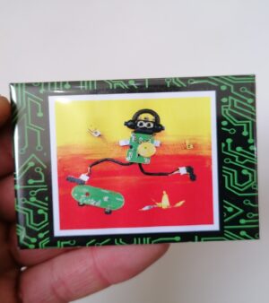 Original Robot Themed Fridge Magnet - Wipeout!