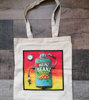 Original Robot Themed Tote Bag - The Date (Baked Beans Robot)