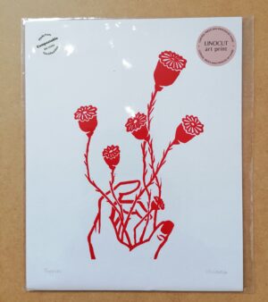 Open Edition 8" x 10" Lino Print - "Poppies" (C-P035)