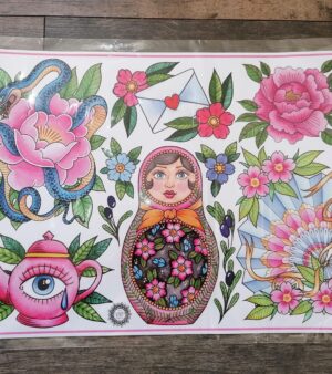 A3 Print - Tattoo Flash Card (Russian Doll)