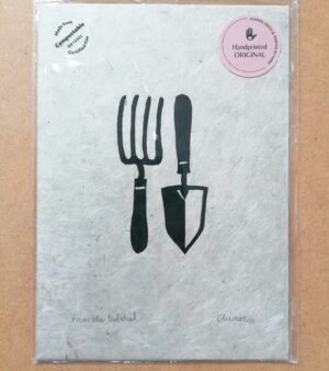 Open Edition A5 Lino Print - "From The Toolshed" on Lokta Paper (C-P002A)