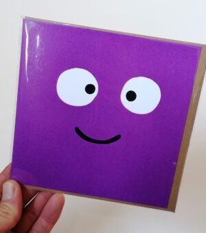 Square Greeting Card - Purple Smiley Face 124.103