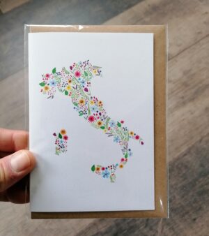 A6 Greeting Card - Italy Map (#I4)